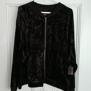 Black Velour Zippered Jacket